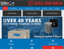 Tablet Screenshot of gibsonheating-cooling.com